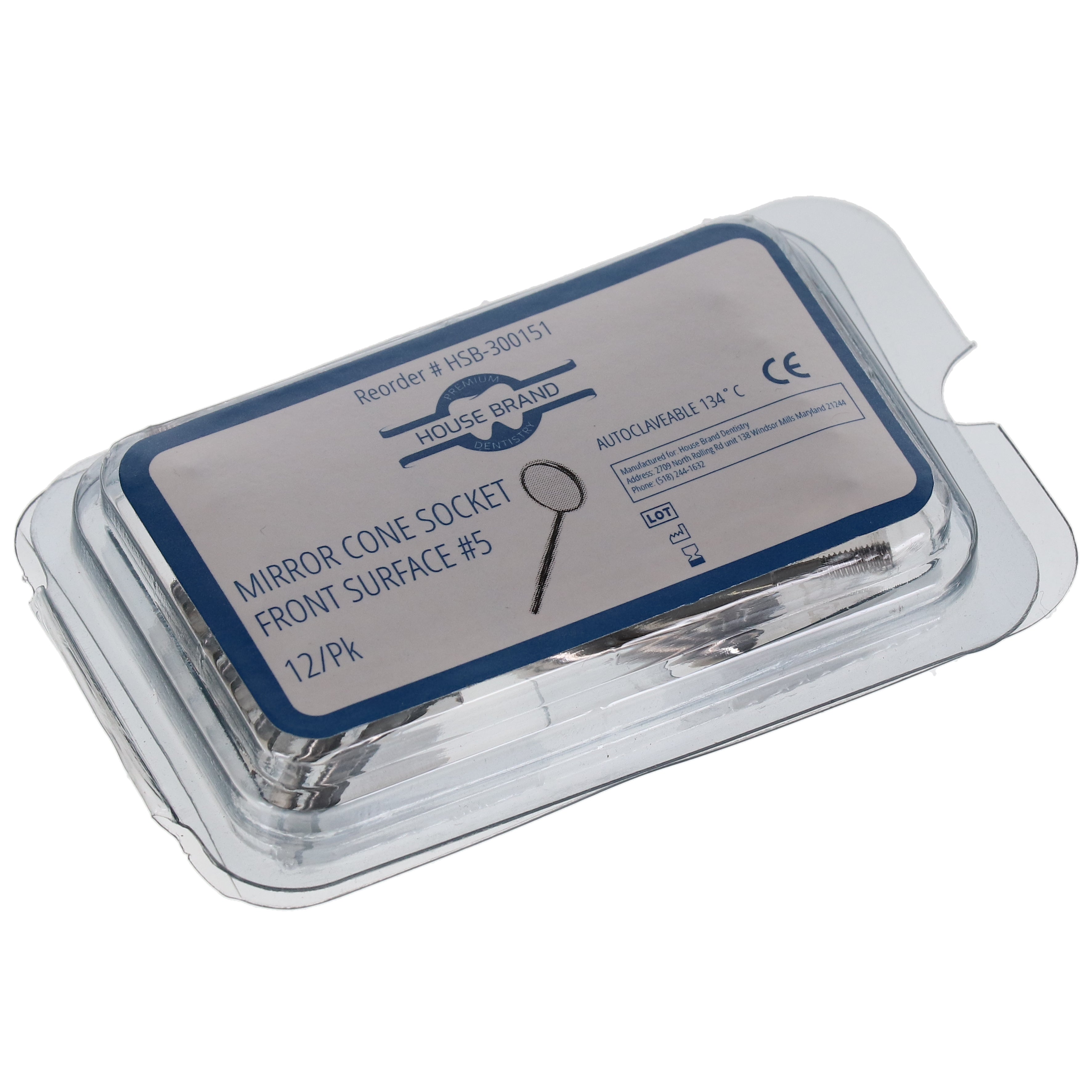 House Brand Dentistry 300151 HSB Dental Mirrors Cone Socket Front Surface #5 12/Pk House Brand Dentistry 300151 HSB Dental Mirrors Cone Socket Front Surface #5 12/Pk